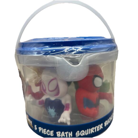 Licensed Squirters Bath Bucket Set, Spidey and Friends 5 pc. {80} - Picture 1 of 13